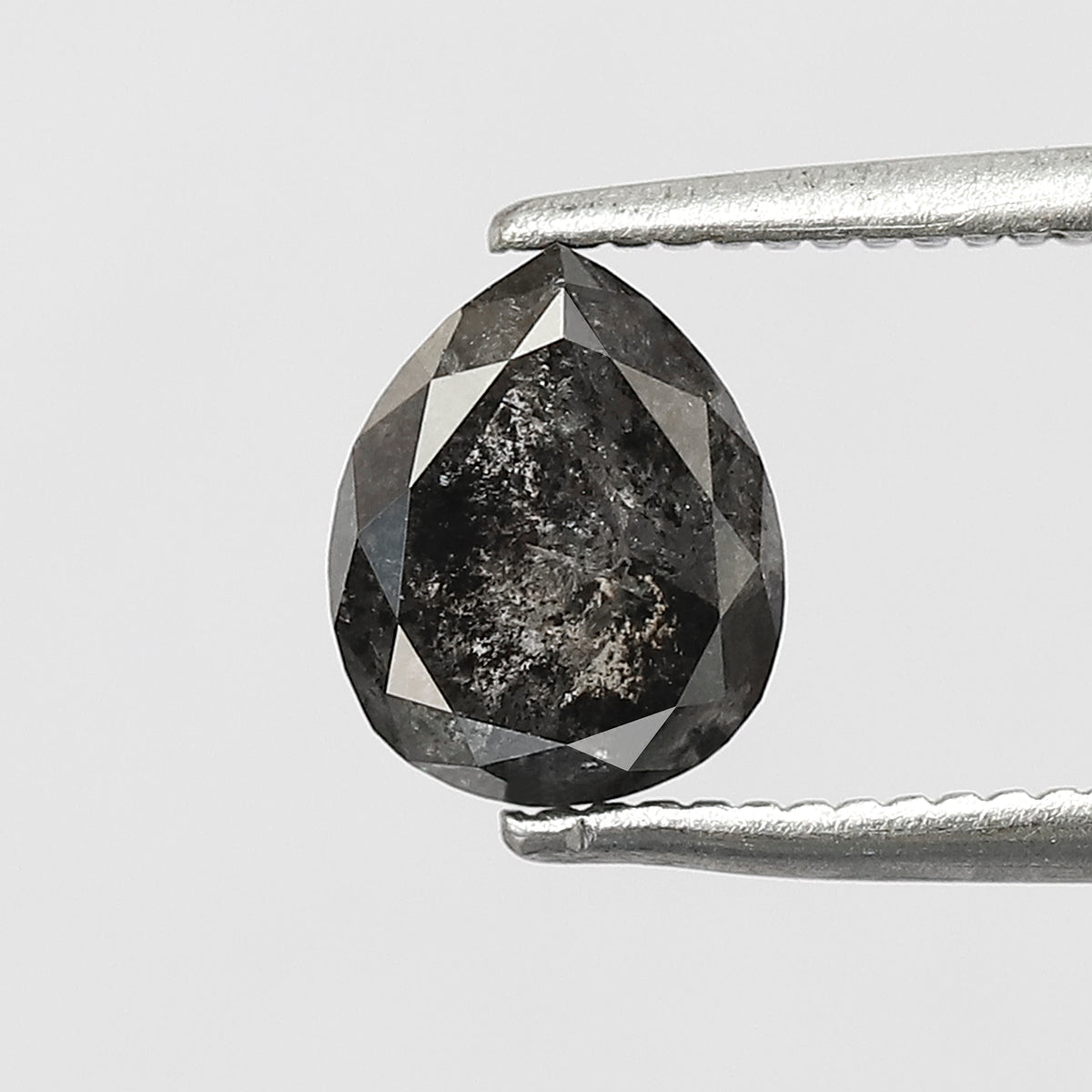 1.30 CT pear Shape Salt and Pepper Diamond 7 MM black grey Color Loose Natural Diamond For Wedding Ring