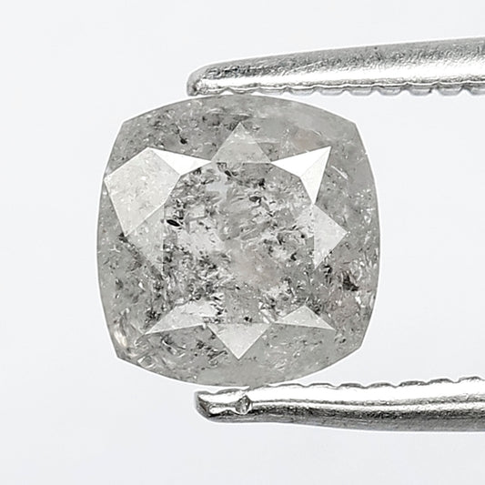 Cushion Cut Salt and Pepper Diamond 1.01 CT, Natural Loose Ethical Diamond, 6.00 x 6.20 MM Unique Diamond for Custom Ring