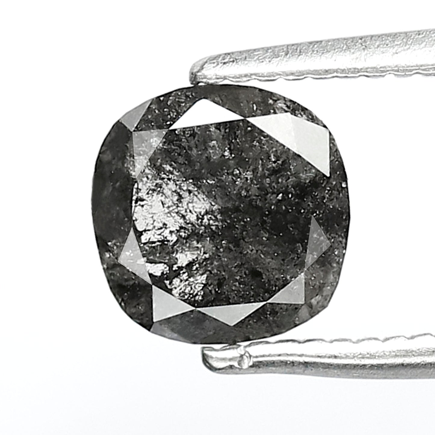 1.09 CT Ethical Salt and Pepper Diamond – Cushion Cut Natural Gray Black Diamond for Promise Ring