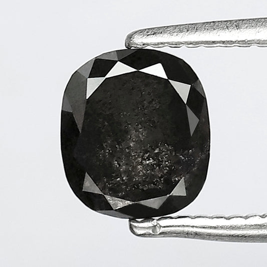 1.19 CT Natural Oval Shape Loose Diamond, 6.20 mm Gray Black Ethical Salt and Pepper Diamond For Bridal Ring
