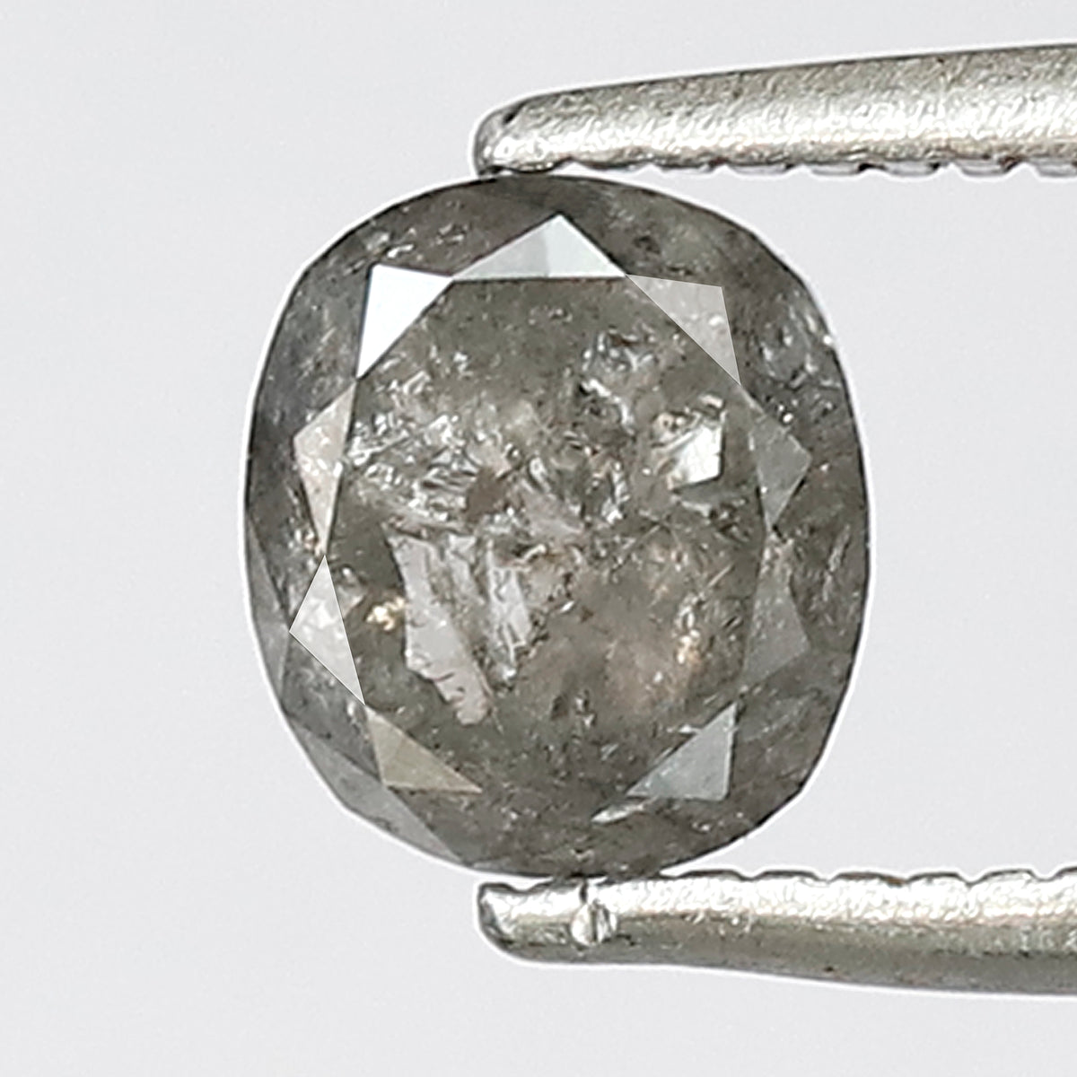 Natural Oval Shape 1.08 CT Loose Ethical Diamond, 6.00 mm Translucent Salt and Pepper Diamond For Promise Ring