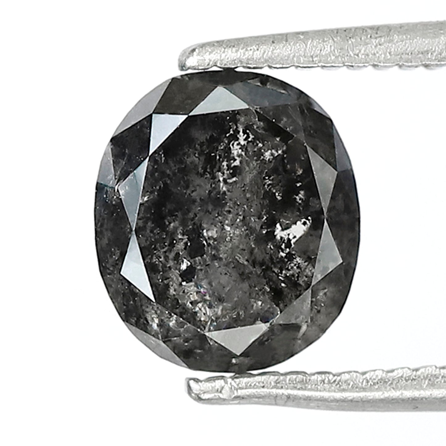 Ethical Salt and Pepper Diamond Oval Cut 1.96 CT – Gray Black Loose Diamond for Engagement Ring Setting