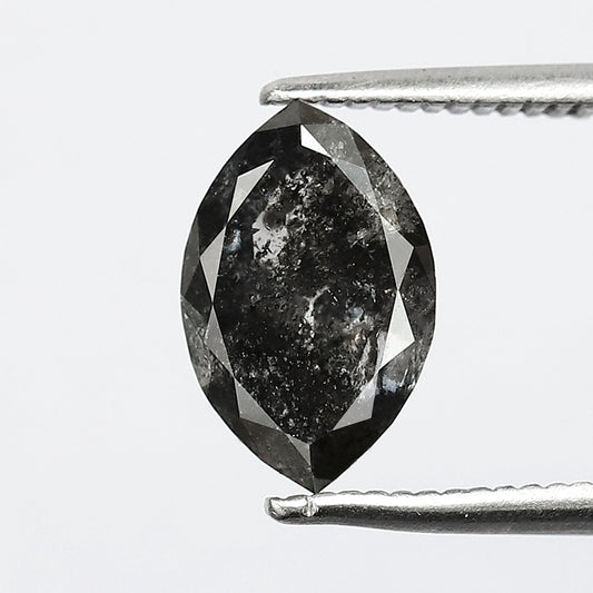 1.95 CT Marquise Gray Black Diamond, Natural Salt and Pepper Loose Diamond, Ethical Conflict Free Earth Mined Diamond for Jewelry Making