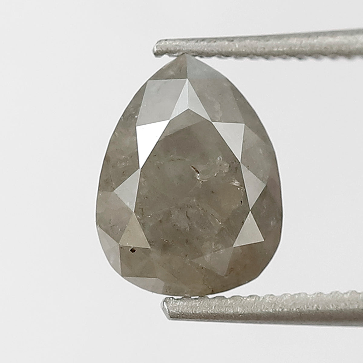 1.25 Ct pear Shape Salt and Pepper Diamond 7.20 MM Loose Natural Grey Black Color Diamond for making jewelry