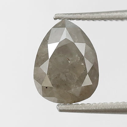 1.25 Ct pear Shape Salt and Pepper Diamond 7.20 MM Loose Natural Grey Black Color Diamond for making jewelry