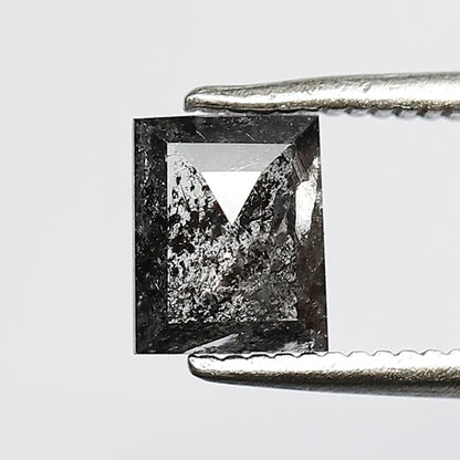 0.93 Carat Baguette Cut Salt and Pepper Diamond, Natural Gray Black Ethical Loose Diamond for Fine Jewelry