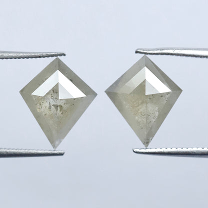 3.65 Ct Rustic Kite Cut Ethical Diamond Pair | Natural Loose Diamonds for Pendant, Earrings & Custom Jewelry