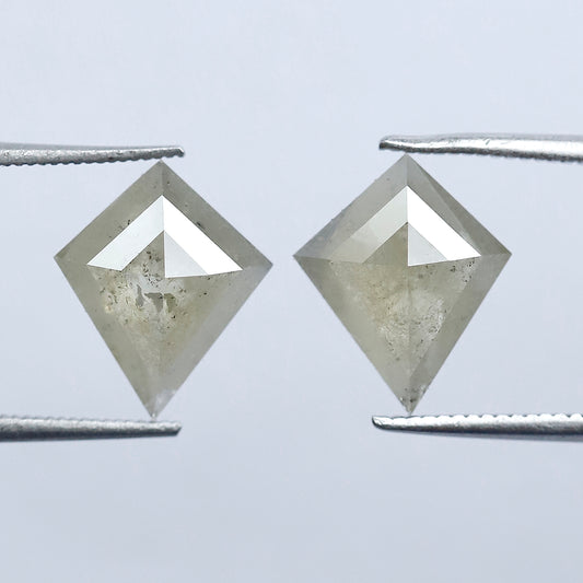 3.65 Ct Rustic Kite Cut Ethical Diamond Pair | Natural Loose Diamonds for Pendant, Earrings & Custom Jewelry