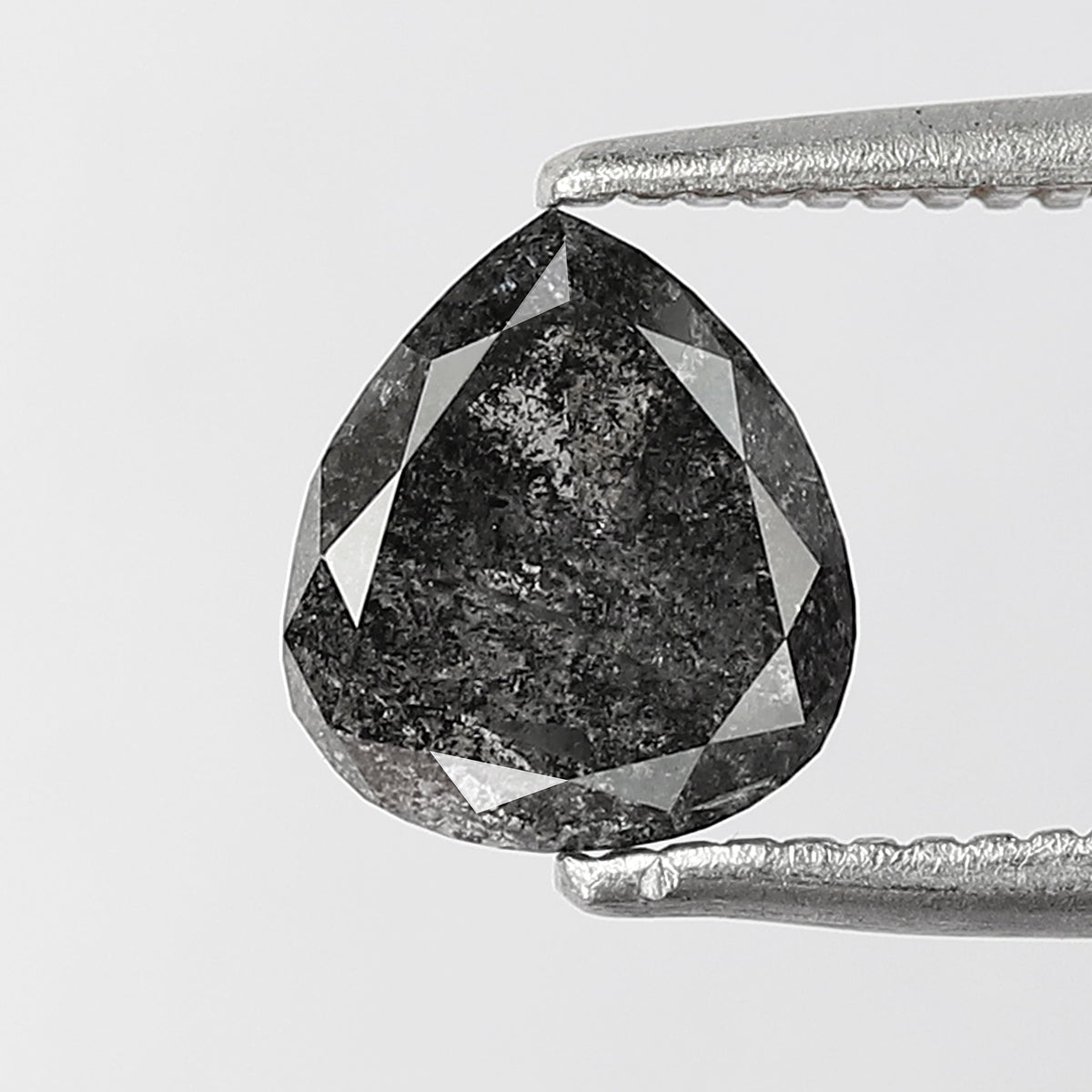 1.07 CT Pear Shape Salt and Pepper Diamond 6.80 MM Natural Grey Black color Loose Diamond