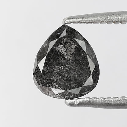 1.07 CT Pear Shape Salt and Pepper Diamond 6.80 MM Natural Grey Black color Loose Diamond