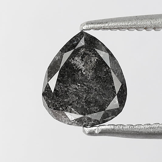 1.07 CT Pear Shape Salt and Pepper Diamond 6.80 MM Natural Grey Black color Loose Diamond