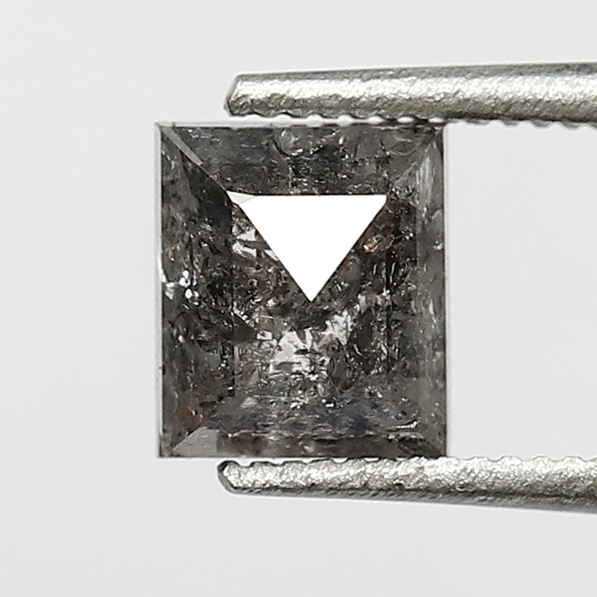 0.93 Ct Rectangle Shape Salt and Pepper Diamond 5.50 MM Loose Natural Grey Black Color Diamond for handmade jewelry