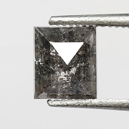 0.93 Ct Rectangle Shape Salt and Pepper Diamond 5.50 MM Loose Natural Grey Black Color Diamond for handmade jewelry