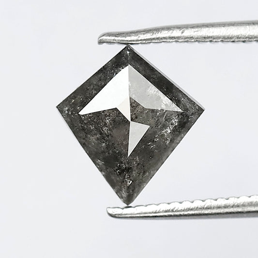 1.41 CT Kite Shape Salt and Pepper Diamond, Natural Gray Black Loose Diamond, 8.90 x 8.20 MM Conflict Free Diamond for Pendant
