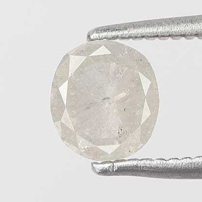 0.76 CT Oval shape Misty White color Natural loose 5.80 mm salt and pepper diamond