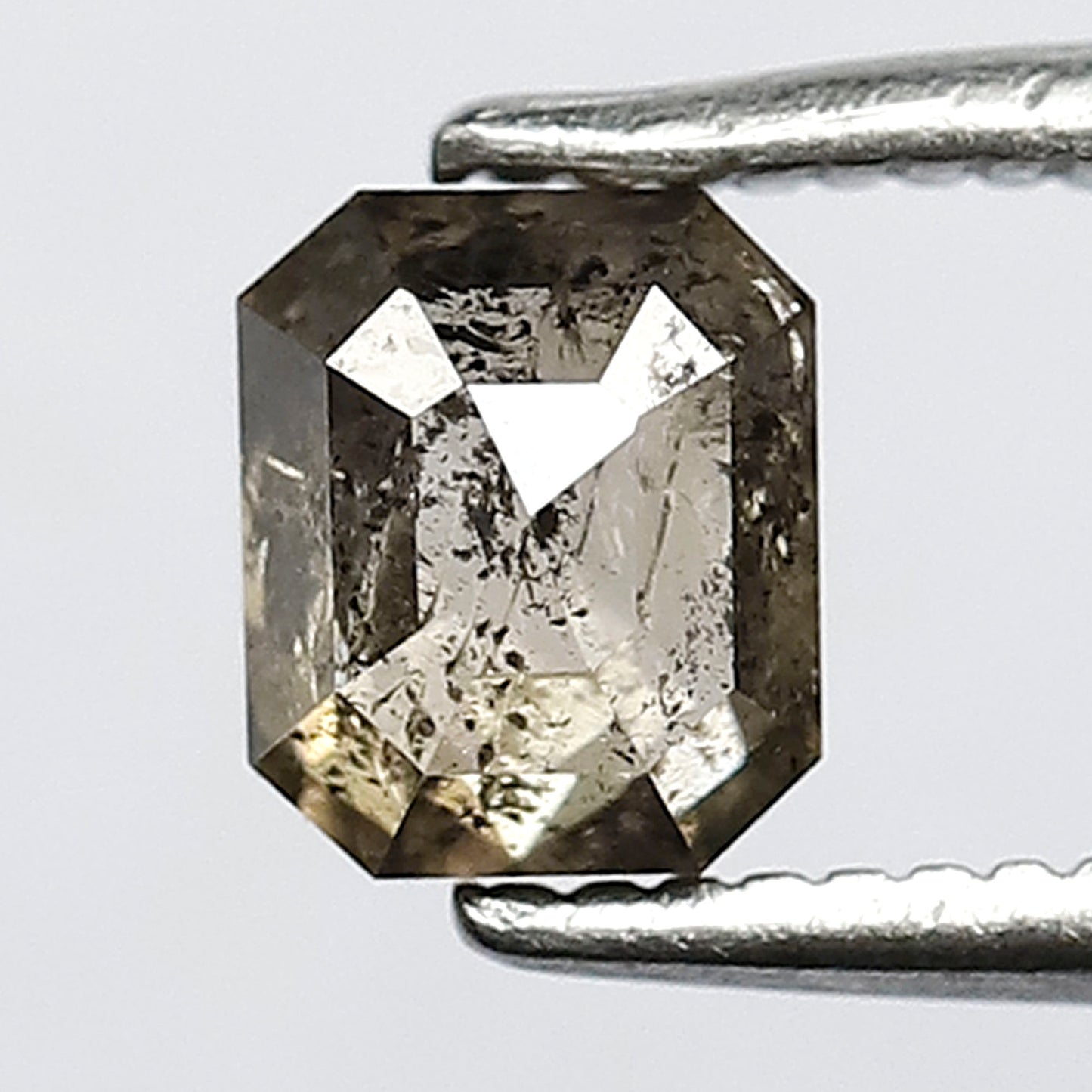 Natural Champagne Salt and Pepper Diamond 0.80 CT, Emerald Cut Translucent Loose Diamond for Engagement Ring Jewelry