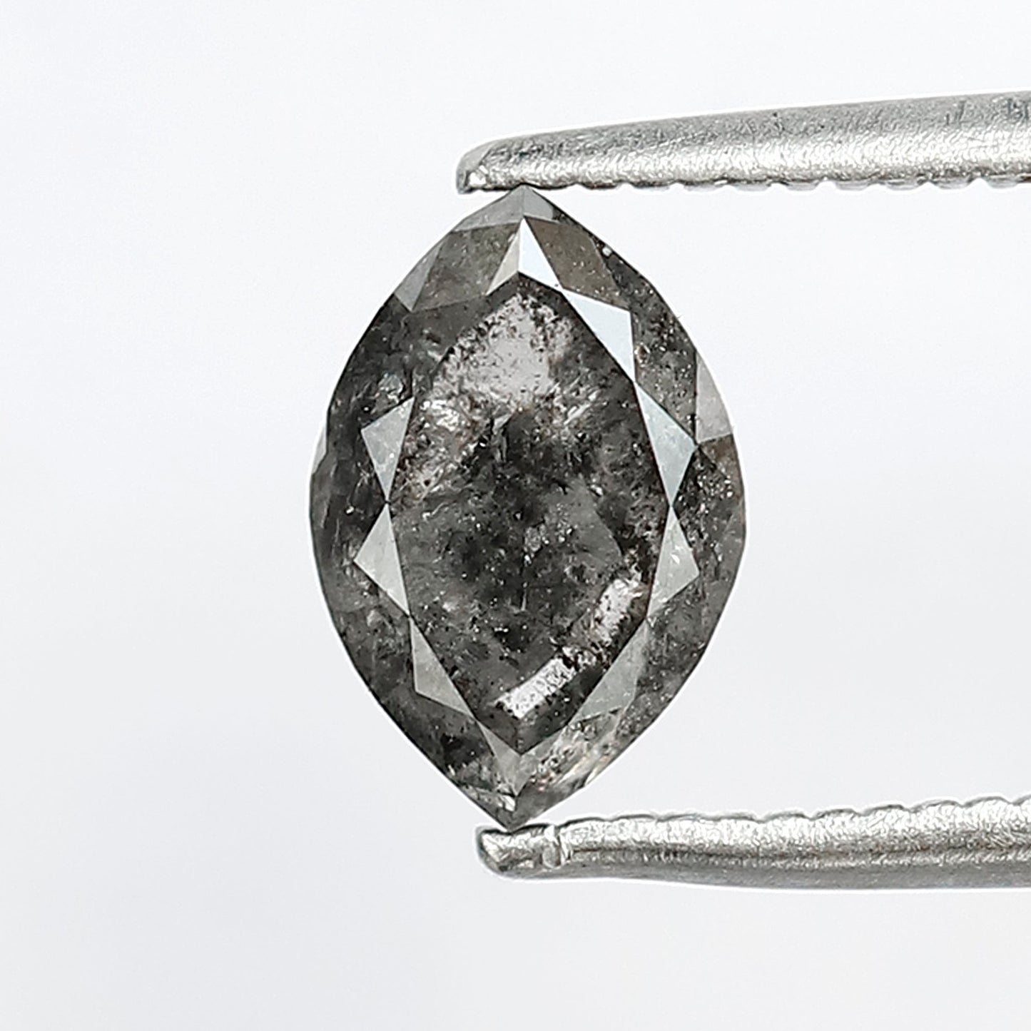 Natural 1.38 CT Marquise cut Loose Earth Mined Diamond, 8.20 mm Gray Black Salt and Pepper Diamond For Wedding Jewelry