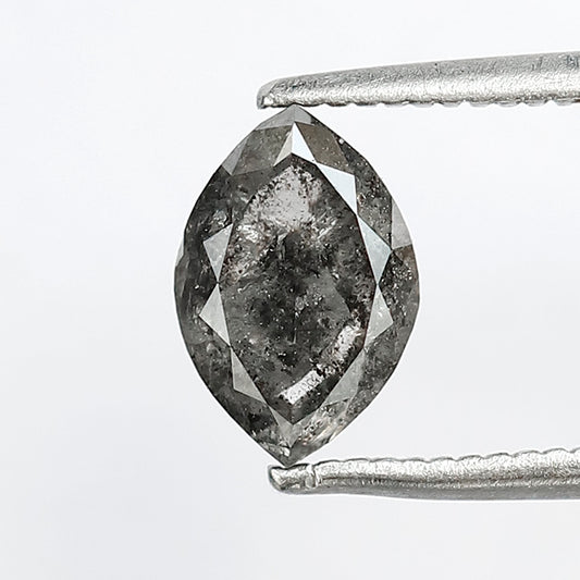 Natural 1.38 CT Marquise cut Loose Earth Mined Diamond, 8.20 mm Gray Black Salt and Pepper Diamond For Wedding Jewelry
