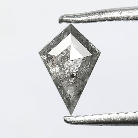 0.50 CT Kite Shape Loose Salt and Pepper Diamond, 6.90 mm Natural Gray Black Ethical Diamond For Jewelry