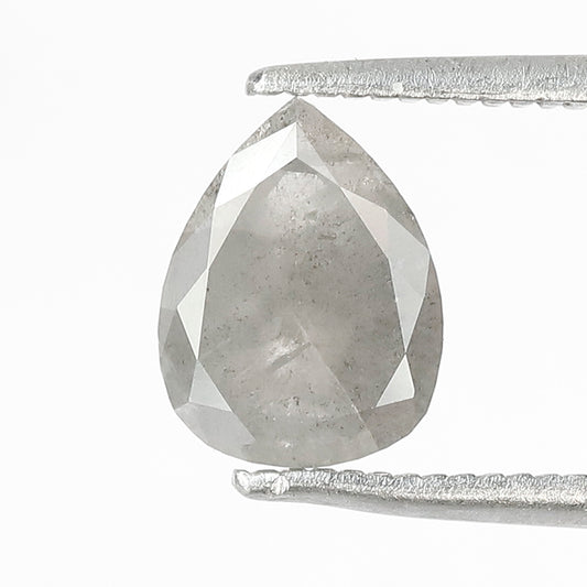 1.49 CT pear Shape Salt and Pepper Diamond 8.40 MM black grey Color Loose Natural Diamond For Wedding Ring