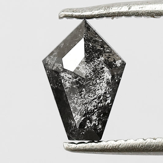 0.71 CT Shield cut salt and pepper 8 mm translucent grey and black color loose diamond for making ring
