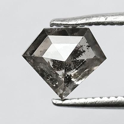 0.97 CT Translucent Salt and Pepper Diamond, Natural Diamond Cut Loose Diamond, 6.00 x 7.00 MM Earth Mined Diamond for Ring or Pendant