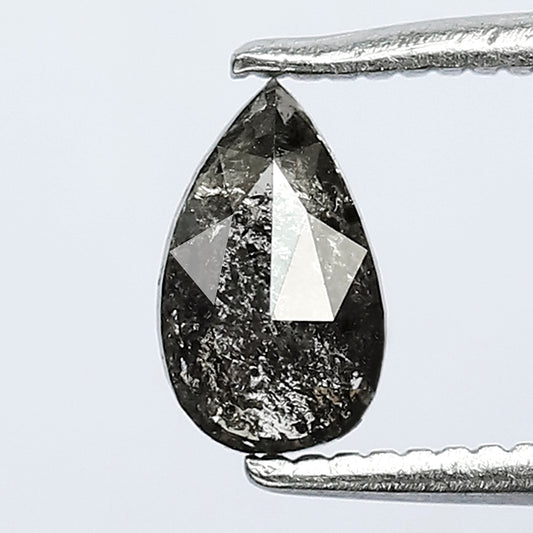 0.51 CT Beautiful Pear Shape Natural Loose Diamond, 6 mm Glaring multi Faceted Grey Black color Salt and pepper suitable for Diamond Ring