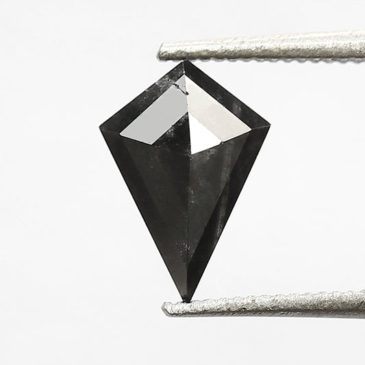 Natural Grey Black color Salt and Pepper 8.70 MM Diamond 0.57 CT Kite Shape Loose Diamond For making stunning jewelry