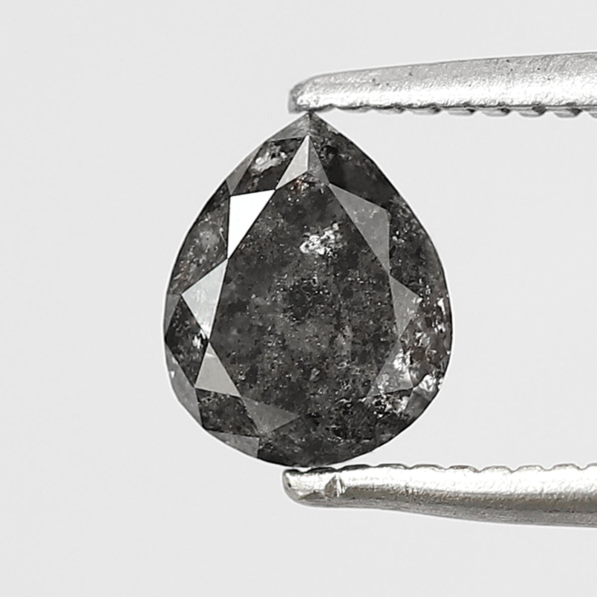 0.64 CT pear Shape Salt and Pepper 6 MM black grey Color Loose Natural Diamond For Wedding Ring