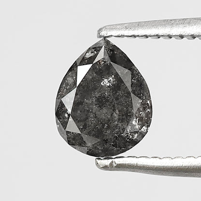 0.64 CT pear Shape Salt and Pepper 6 MM black grey Color Loose Natural Diamond For Wedding Ring