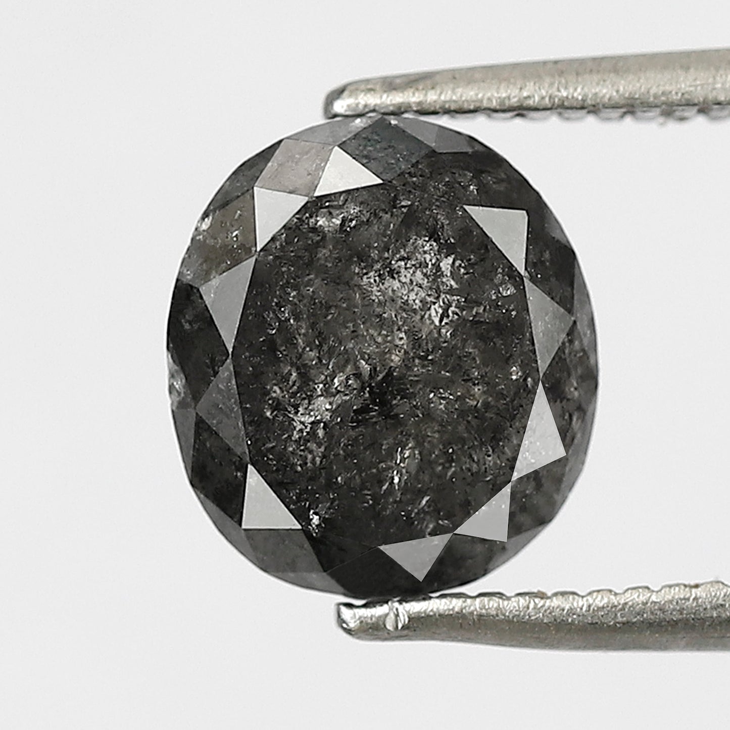 2.74 CT oval salt and pepper diamond 8.40 mm gray-black color natural loose diamond for wedding jewelry