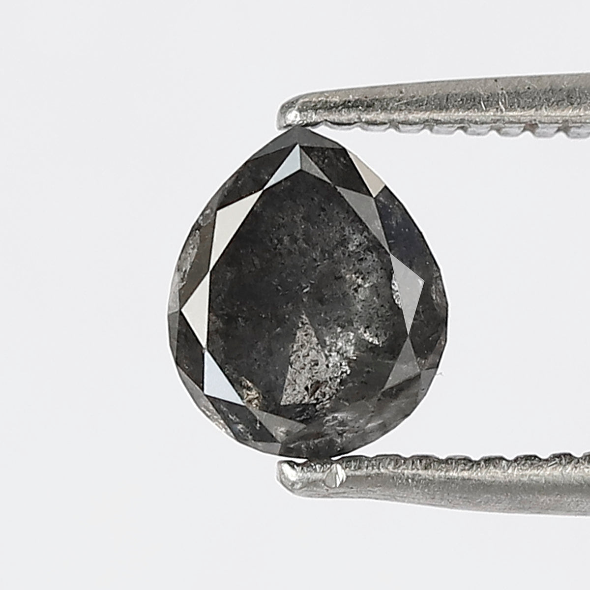 0.80 ct pear Shape Salt and Pepper Diamond 6 MM black grey Color Loose Natural Diamond For Wedding Ring