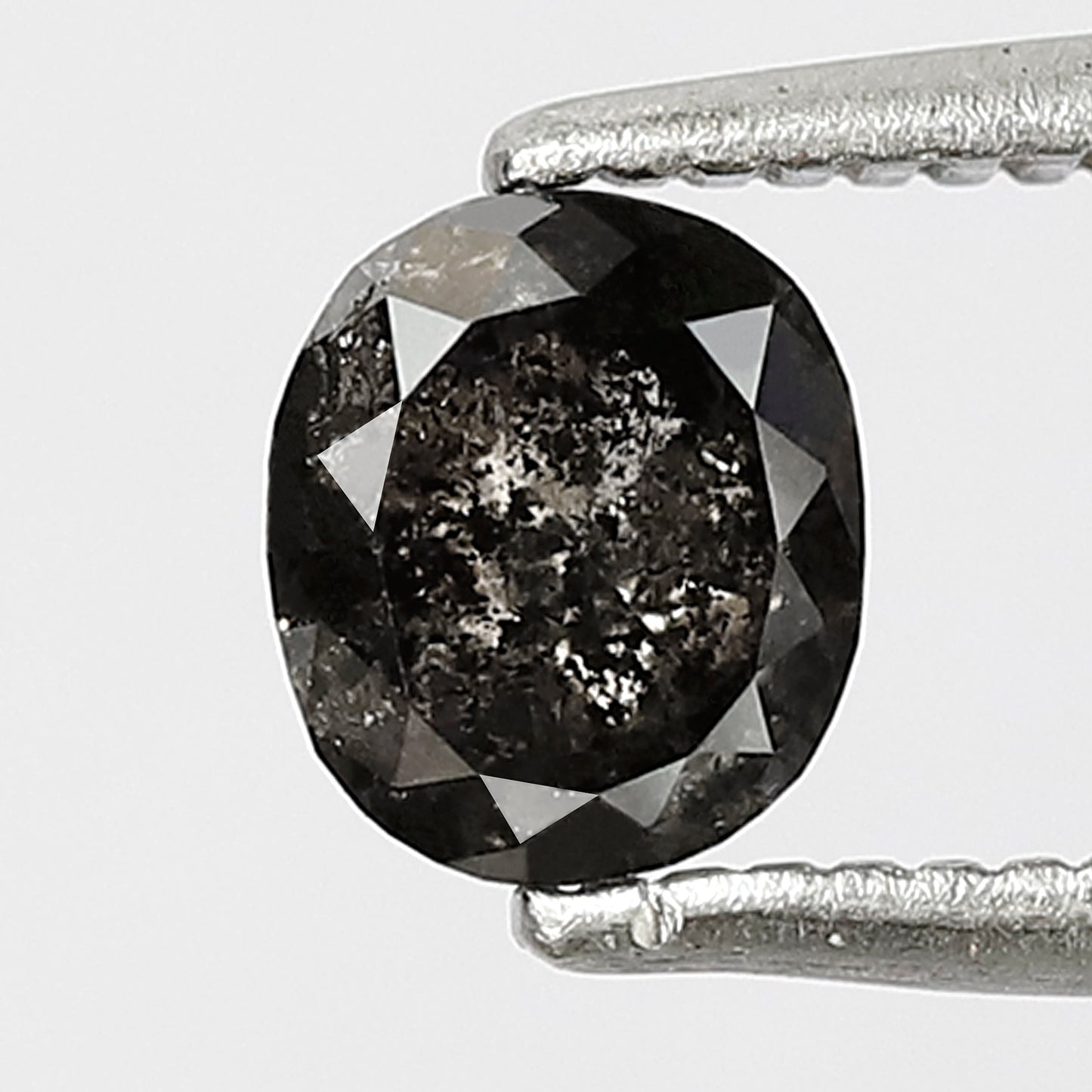0.64 CT Oval Shape Salt and Pepper Diamond 5 MM Loose Natural Grey Black Color Diamond Birthday ring