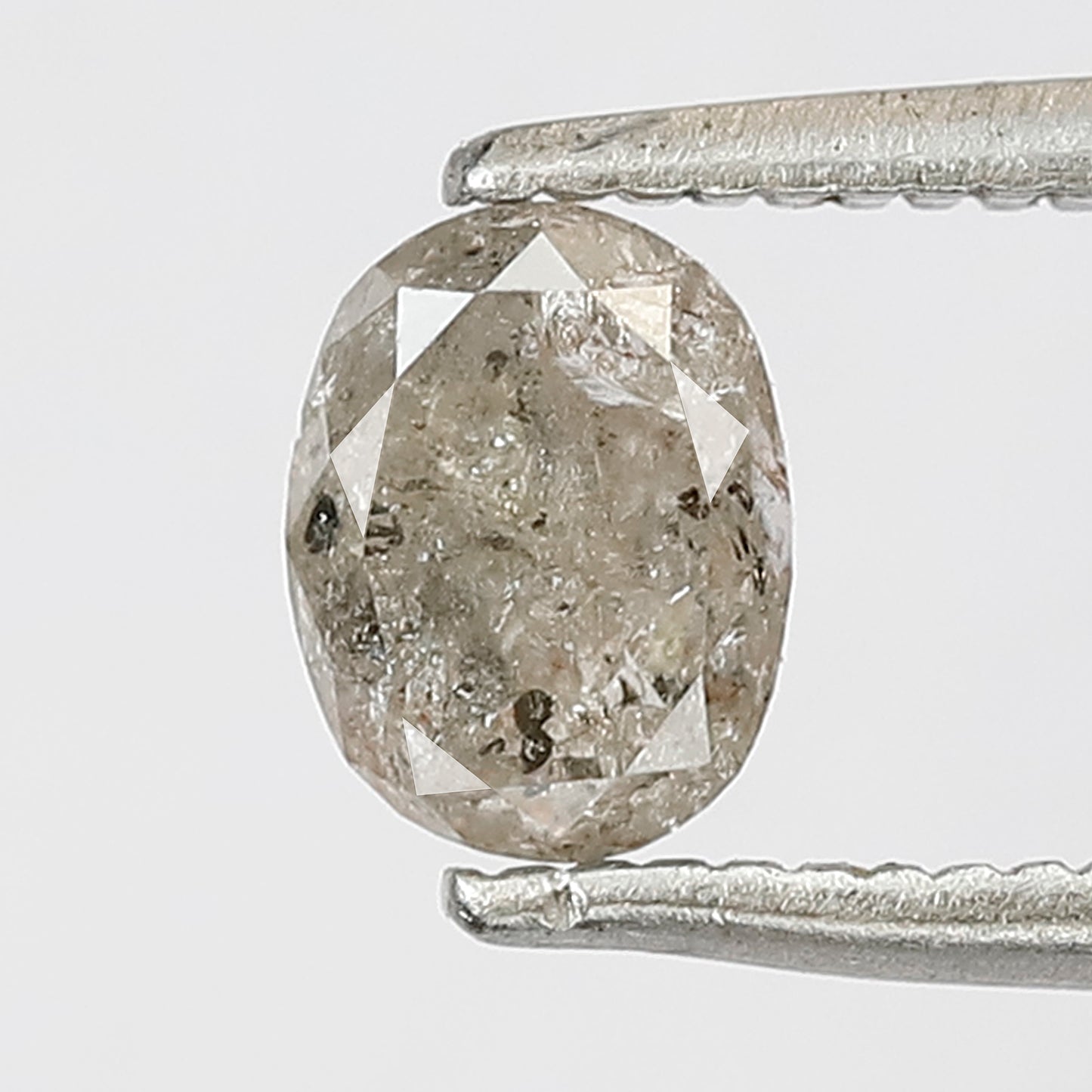 0.77 CT Oval shape natural diamond 5.80 MM translucent gray-black salt and pepper diamond for making jewelry