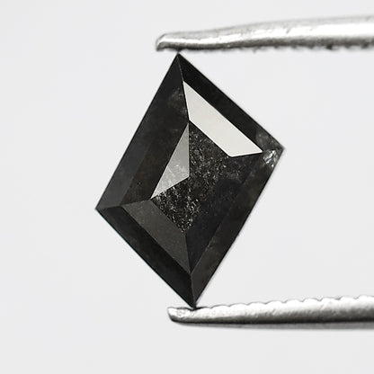 1.30 CT 6 MM Portrait cut salt and pepper translucent grey black color loose diamond for gift her