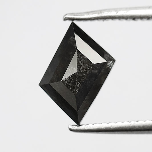 1.30 CT 6 MM Portrait cut salt and pepper translucent grey black color loose diamond for gift her