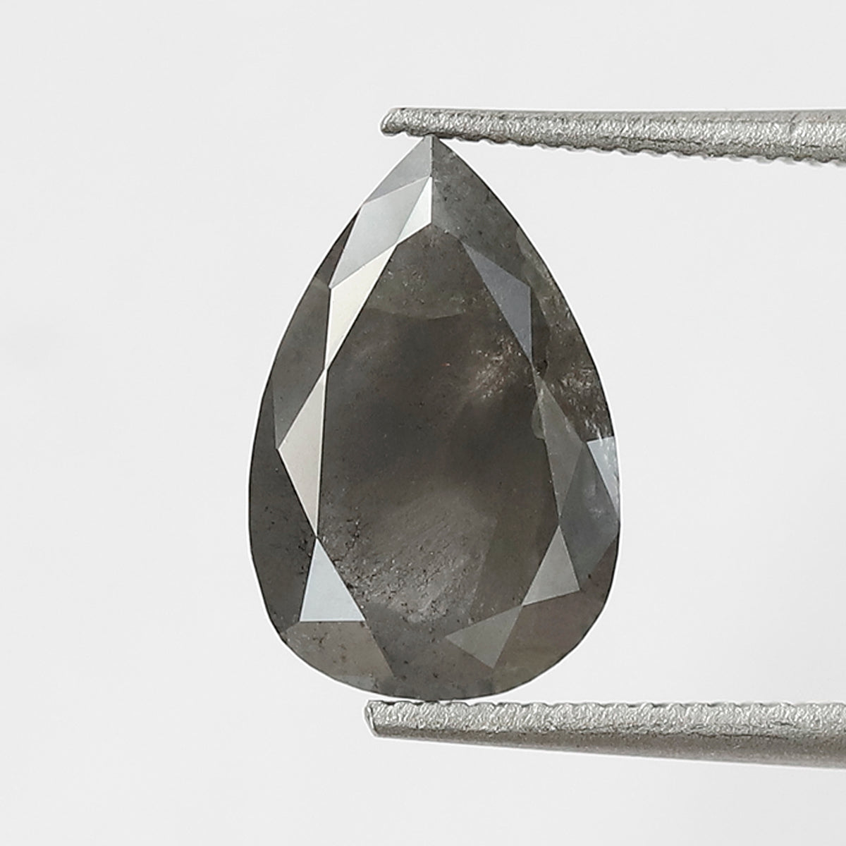 1.96 CT Pear Shape Salt and Pepper Diamond 11.50 MM Loose Natural Grey Black Color Diamond