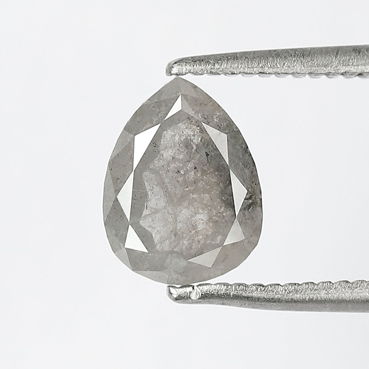 Natural Misty Gray Black Pear Shape Diamond 1.21 CT, Salt and Pepper Loose Diamond, Ethical Conflict Free Diamond for Jewelry Making