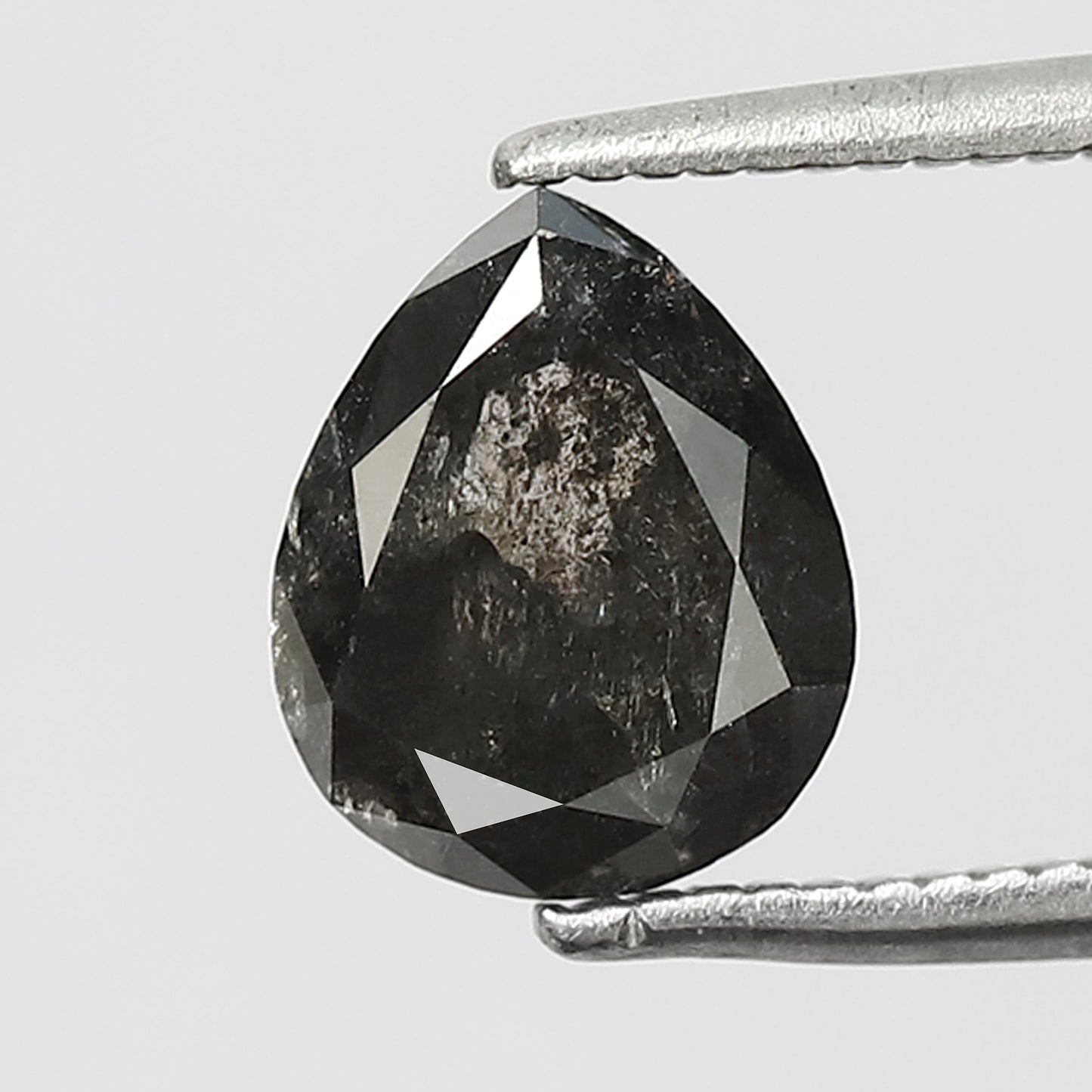 1.57 CT 8 MM Pear Shape Grey Black Color Diamond Loose Natural Diamond for engagement ring
