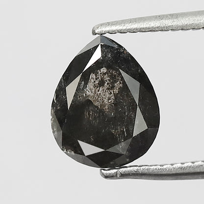 1.57 CT 8 MM Pear Shape Grey Black Color Diamond Loose Natural Diamond for engagement ring