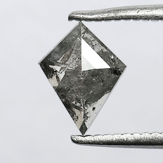 0.59 CT Kite Cut Loose Diamond, Natural Salt and Pepper Gray Black Diamond for Wedding Band or Custom Jewelry