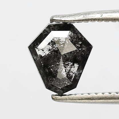 0.92 CT shield cut salt and pepper diamond 6.60 mm gray-black color natural loose diamond for making jewelry