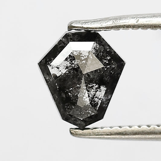 0.92 CT shield cut salt and pepper diamond 6.60 mm gray-black color natural loose diamond for making jewelry