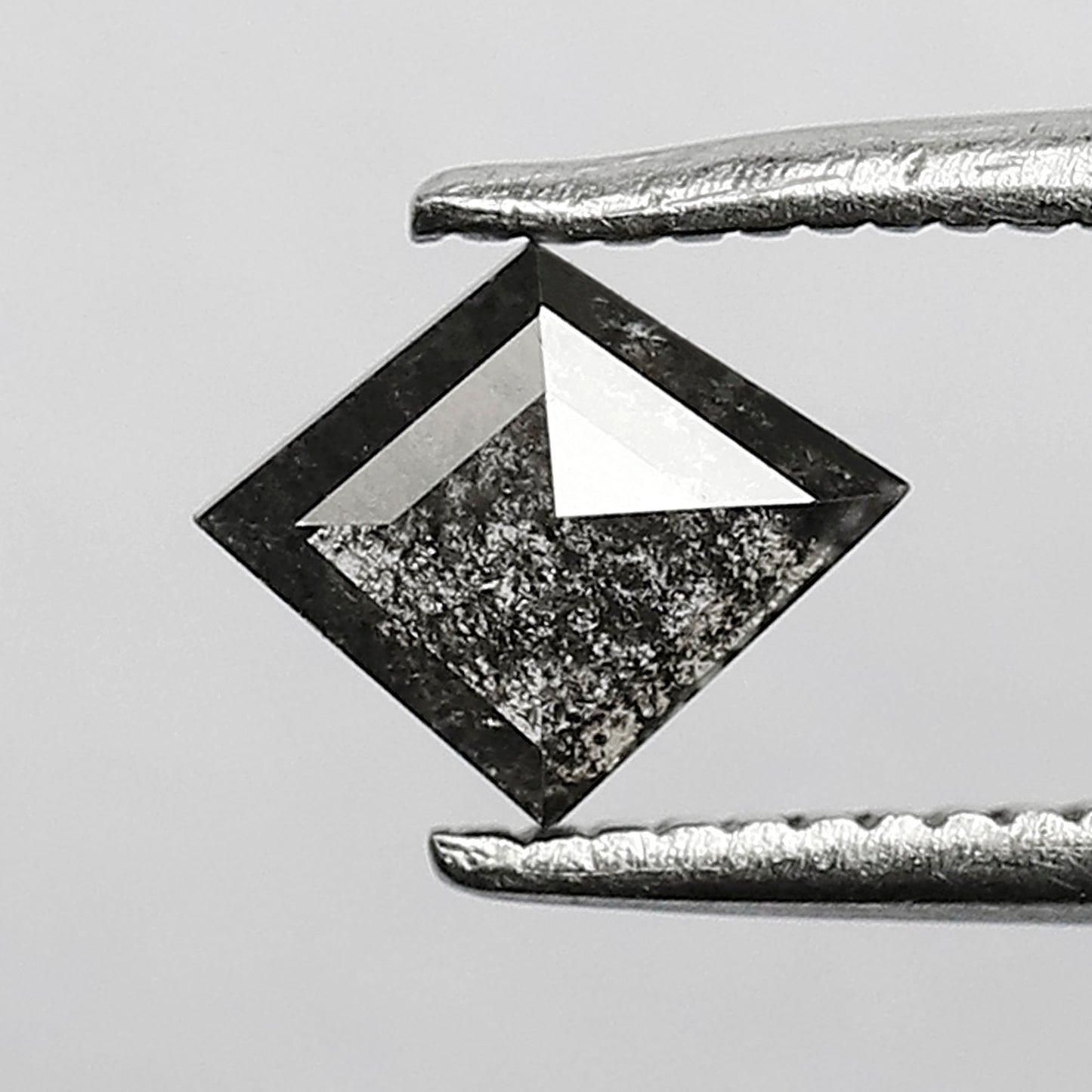 Geometric Cut Loose Diamond 0.54 CT, Natural Salt and Pepper Gray Black Diamond for Custom Jewelry