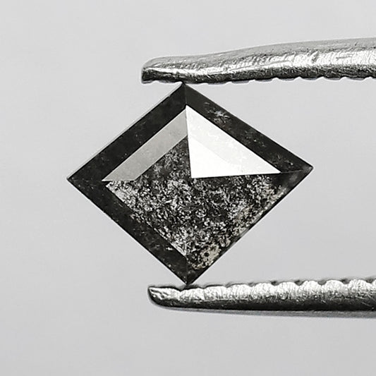 Geometric Cut Loose Diamond 0.54 CT, Natural Salt and Pepper Gray Black Diamond for Custom Jewelry