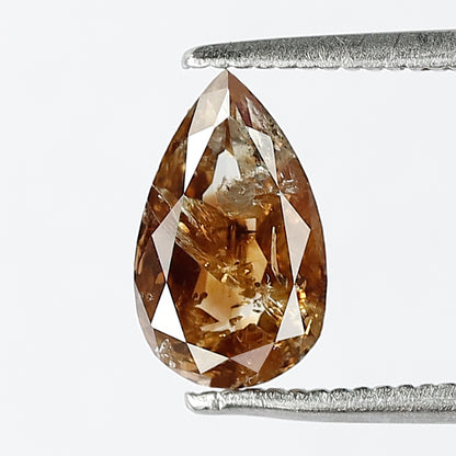 Pear Shape Champagne Brown Rustic Loose Diamond 1.37 CT, Natural Ethical Diamond for Proposal Ring and Fine Jewelry Making