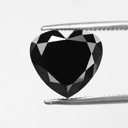 Heart Shape Loose Diamond 5.02 Ct, Natural Treated Black Diamond for Custom Proposal Ring