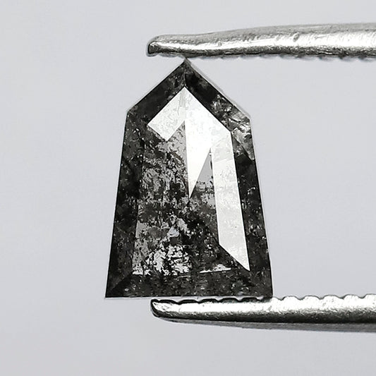 1.04 CT Bullet cut Salt and Pepper Diamond, 7.50 mm Gray Black Loose Diamond For Unique Jewelry