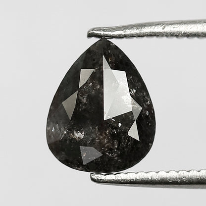 0.92 CT Salt and Pepper Pear Shape Diamond Natural Loose Black Grey Color Diamond For Pear Diamond Ring