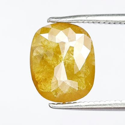 2.69 Ct Natural Cushion Cut Rustic Diamond | Yellowish Earth Mined Loose Diamond for Engagement & Anniversary Ring
